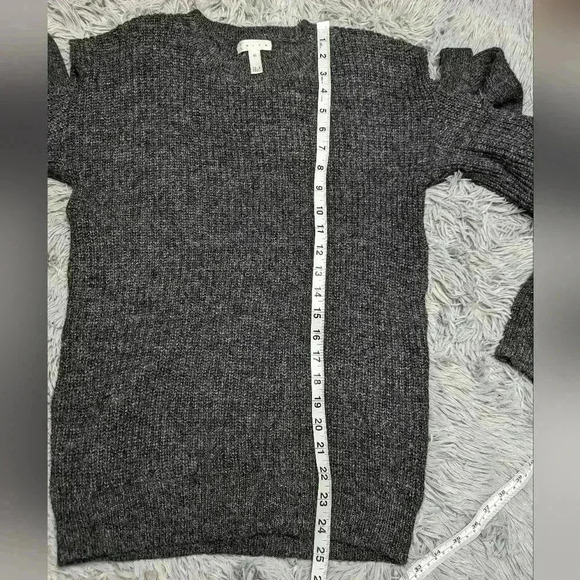 LEITH 164923 Women's Crew Neck Twist Sleeve Sweater Dark Gray Sz. XS - Picture 6 of 8